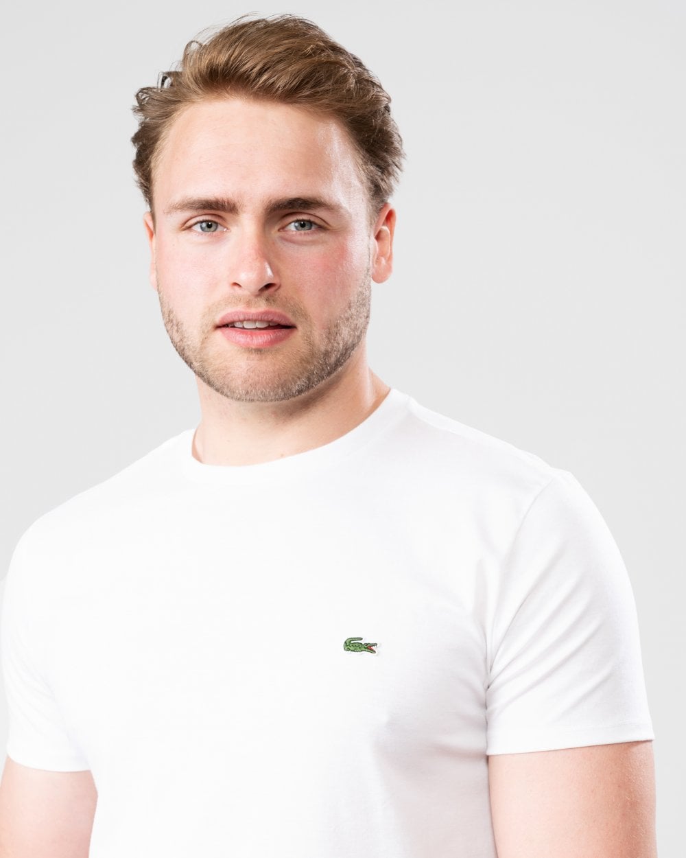 Lacoste Mens Crew Neck Pima Cotton Jersey T-Shirt - White 001
