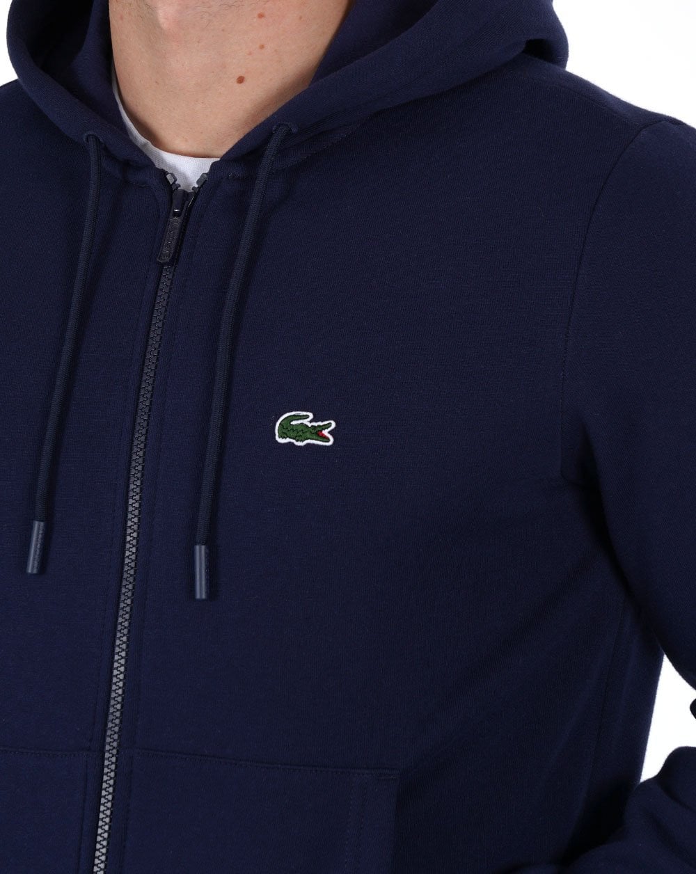 Lacoste Zip Through Hoodie Navy