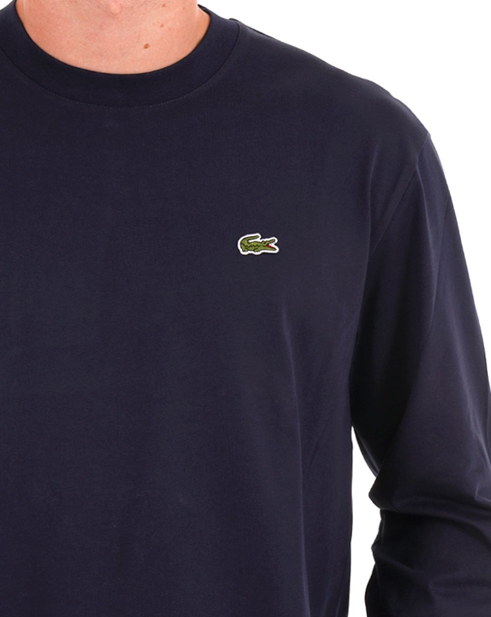 Lacoste Long Sleeve Cotton T Shirt Navy