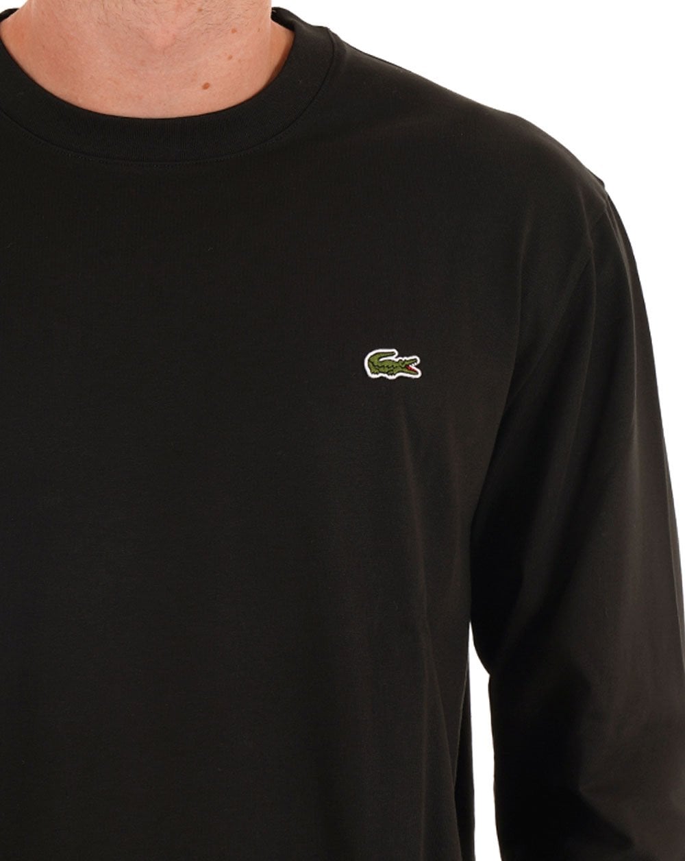 Lacoste Long Sleeve Cotton T Shirt Black