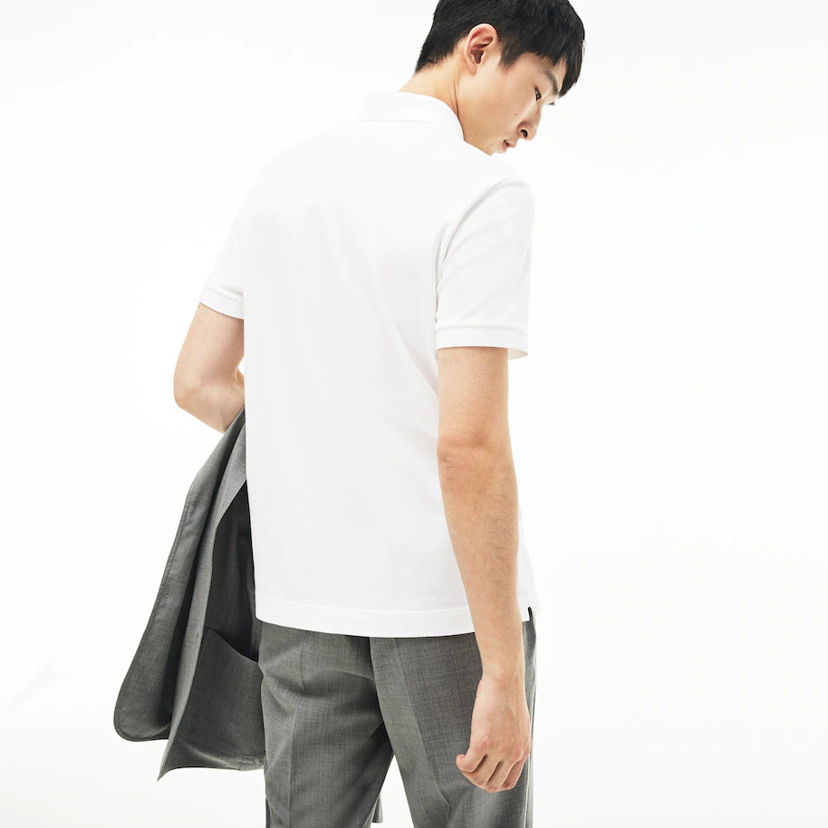 Lacoste Regular Fit Stretch Cotton Paris Polo  - White