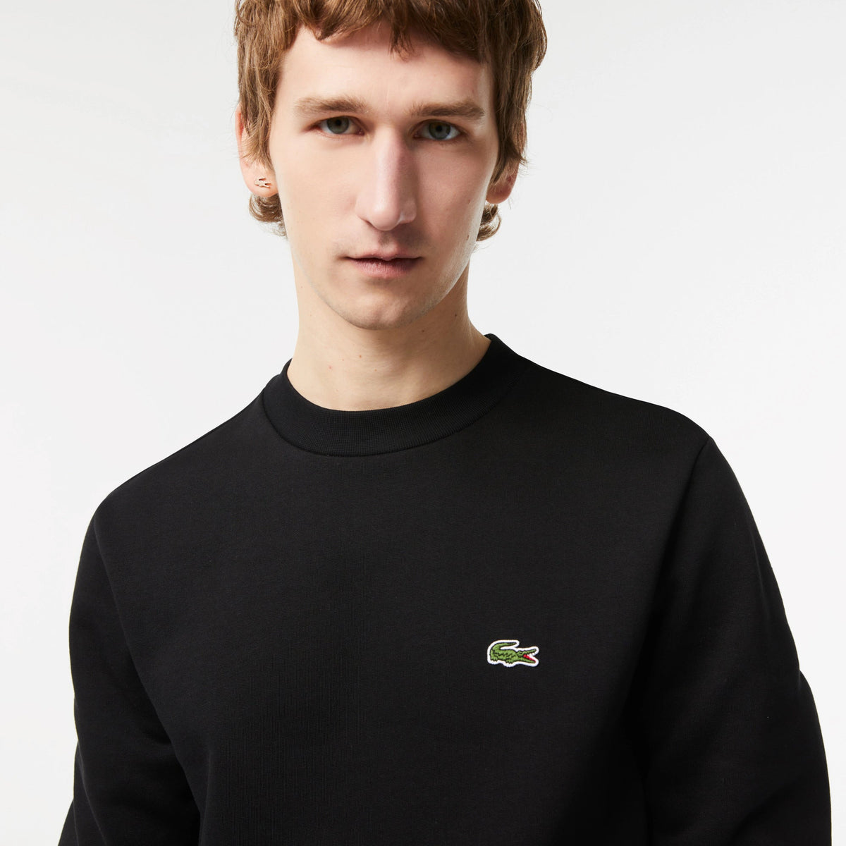 Lacoste Cotton Fleece Crew Neck Sweatshirt - Black