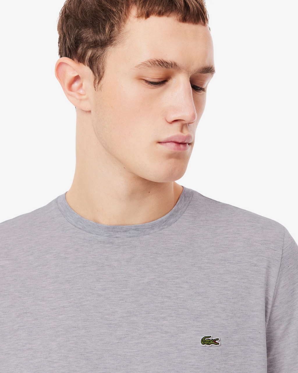 Lacoste Crew Neck Pima Cotton T-Shirt - Silver