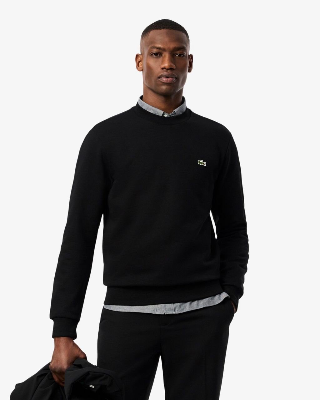 Lacoste Cotton Fleece Crew Neck Sweatshirt - Black