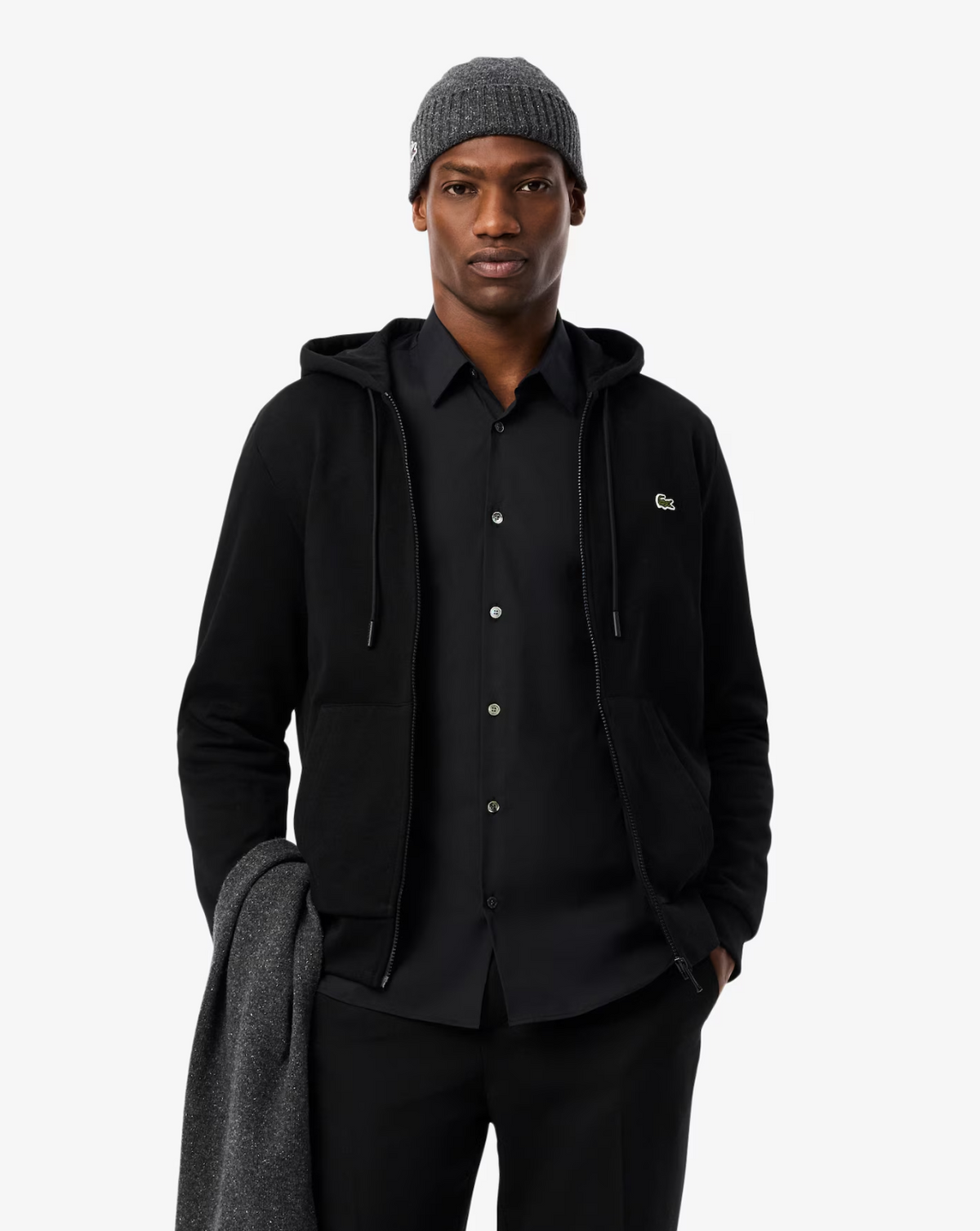 Lacoste Cotton Fleece Zip-up - Black