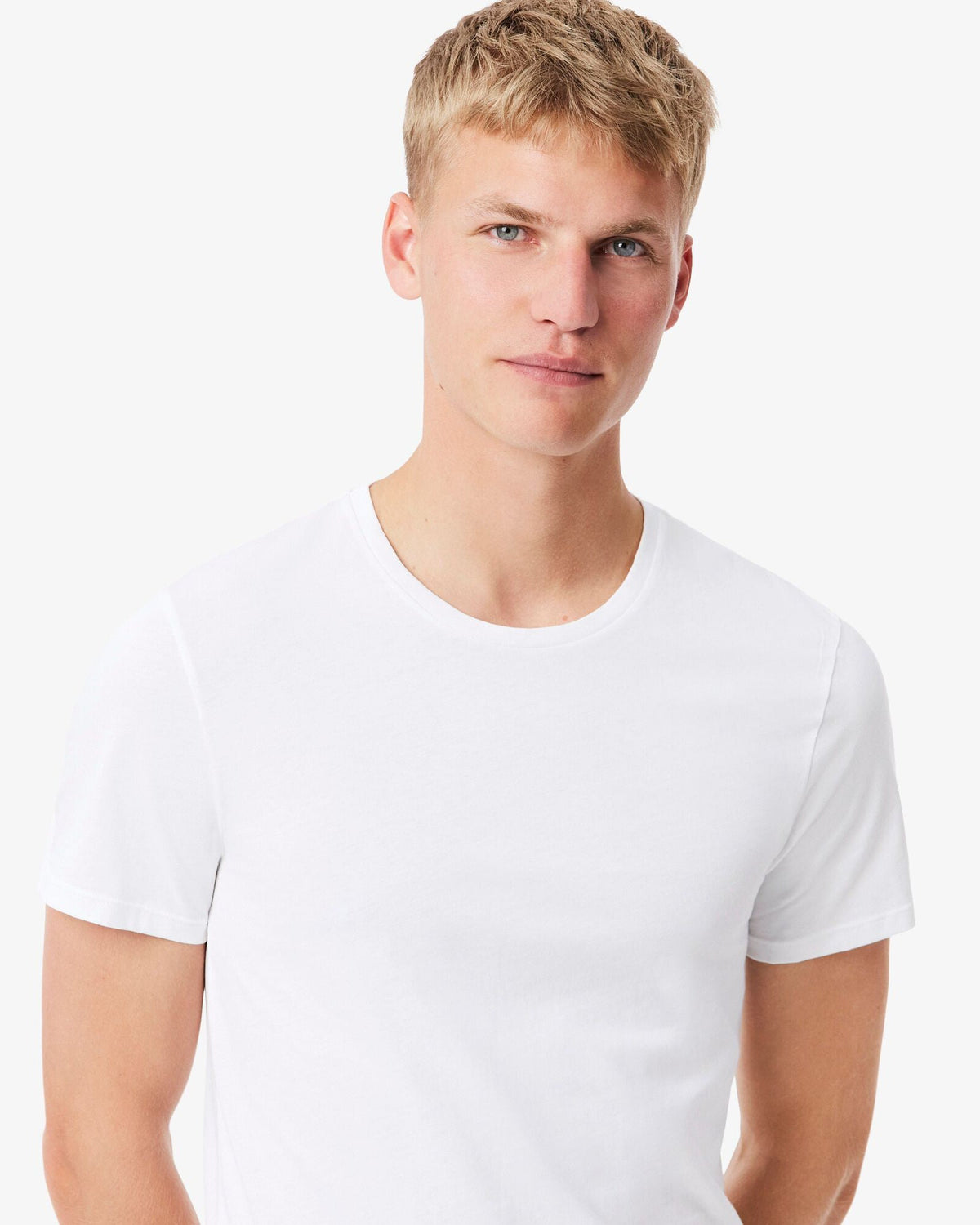 Lacoste Mens 3-Pack Plain Mens T-Shirts - White 001