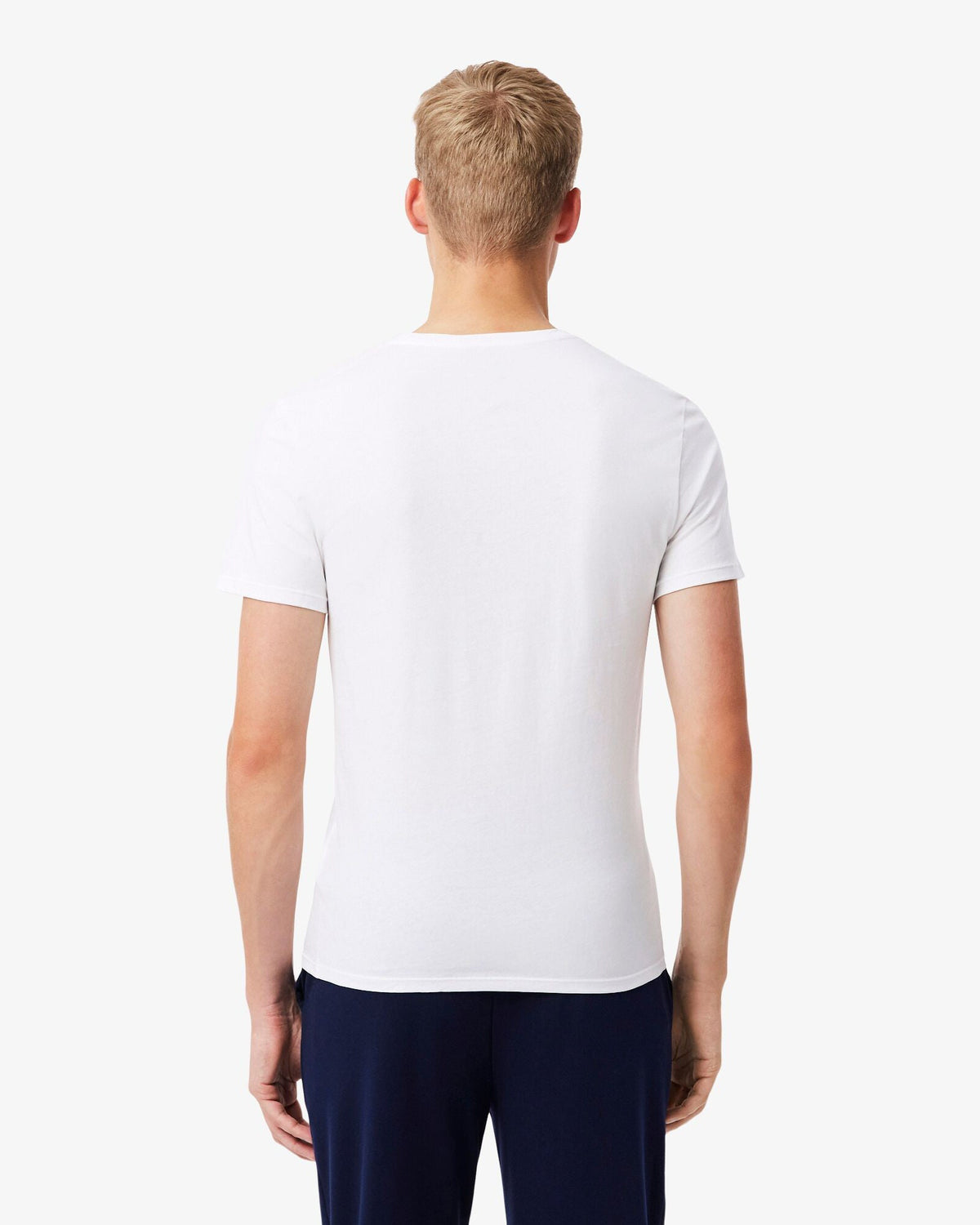 Lacoste Mens 3-Pack Plain Mens T-Shirts - White 001