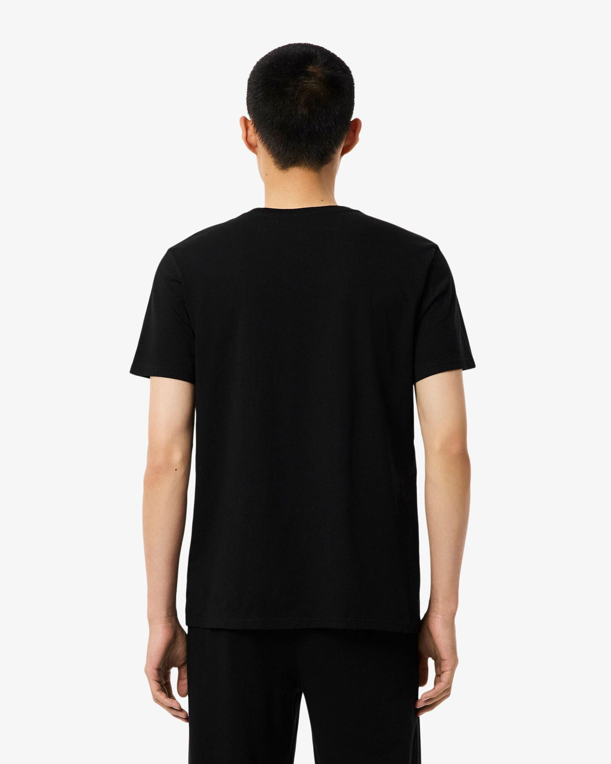 Lacoste 3-Pack Cotton Crew Neck Mens T-Shirts - Black 031