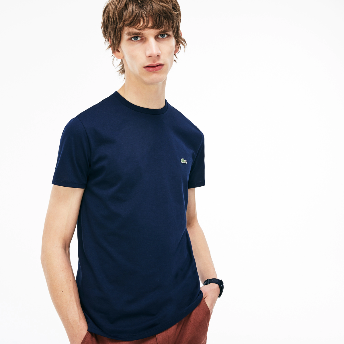 Lacoste Crew Neck Pima Cotton T-Shirt - Navy