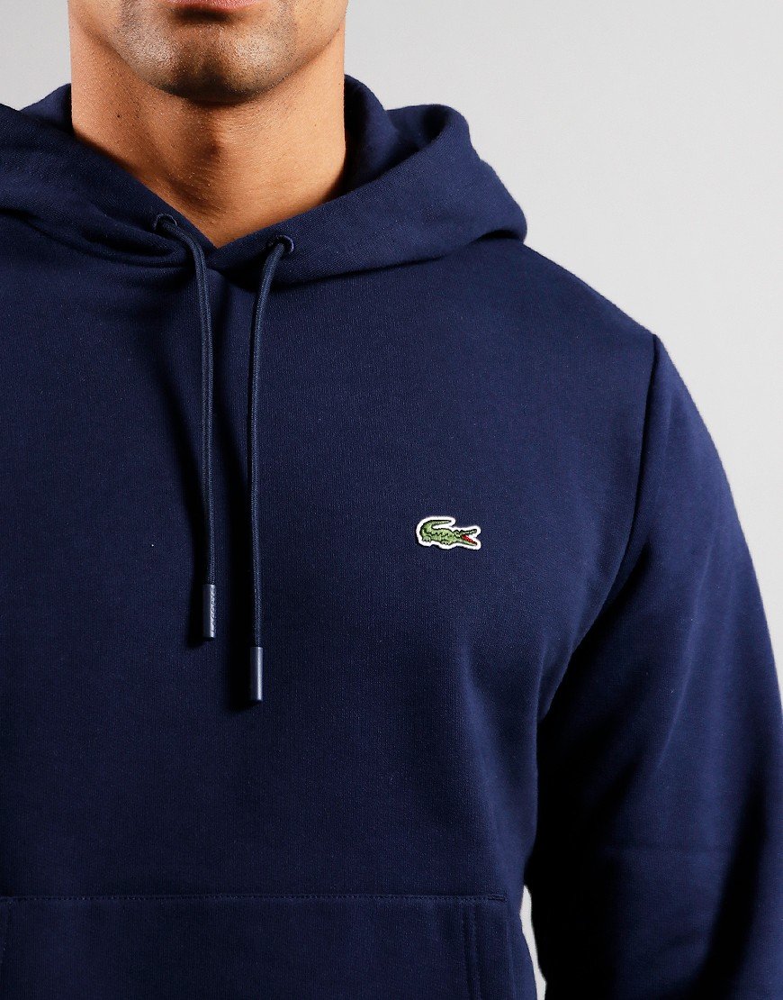 Lacoste Cotton Fleece Hoodie - Navy